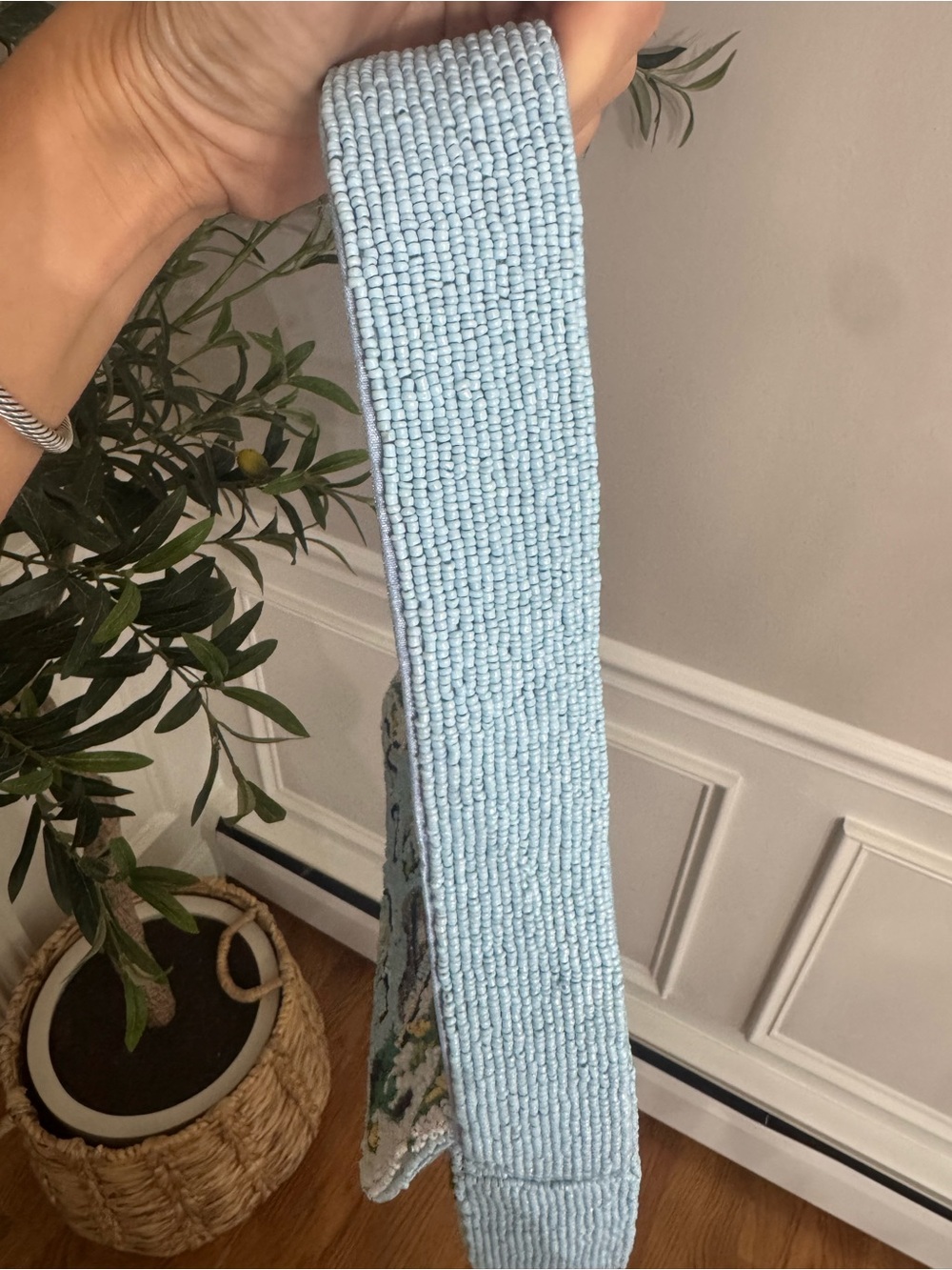 Sol + Mer Blue beaded Paris Theme Shoulder Bag - Picture 8 of 8